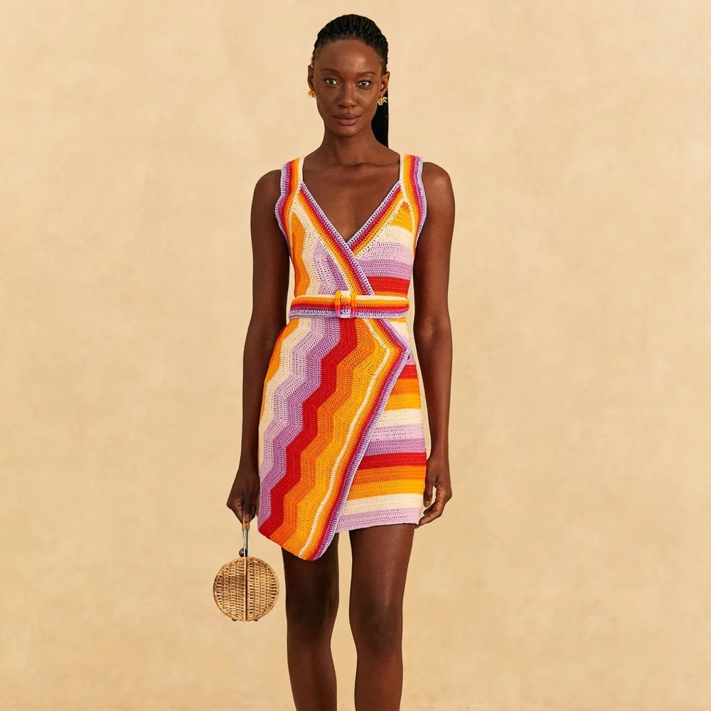 FARM Rio Multicolor Striped Mini Dress